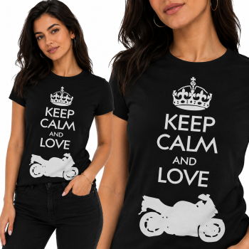KOSZULKA DAMSKA M8 KEEP CALM & LOVE MOTO